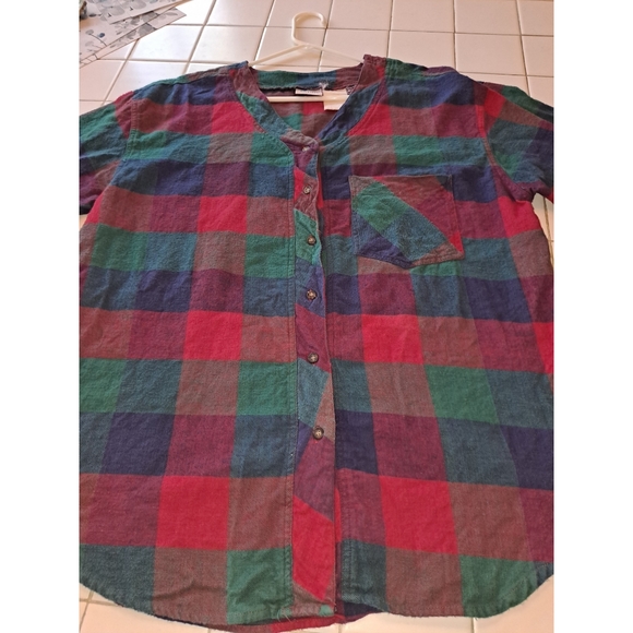 Backroad Blues plaid button up long sleeve flannel shirt size XL top holiday - Picture 2 of 10